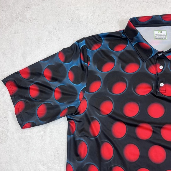 Obnoxious Golf Shirt Mens 4XL Geometric Print Stretch‎ Polyester Blend - Picture 6 of 9